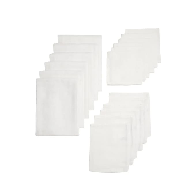 Meyco Baby Uni starterset - 18-pack - hydrofiel - white