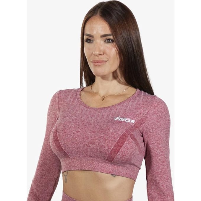 FORZA - Maat L - NAADLOZE CROP TOP - FLAMINGO PINK