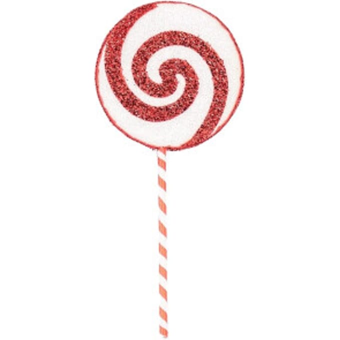 House Vitamin Christmas decoration lolly pop foam white/red 15x35cm