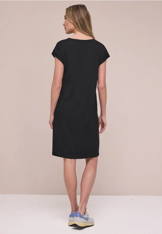 Knielange jersey jurk