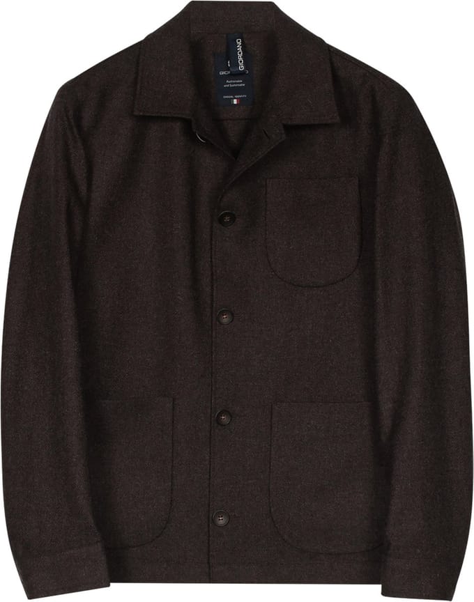 Giordano - Vittorio - Overshirt - Wolmix Tussenjas - Donkerbruin - 527501-80