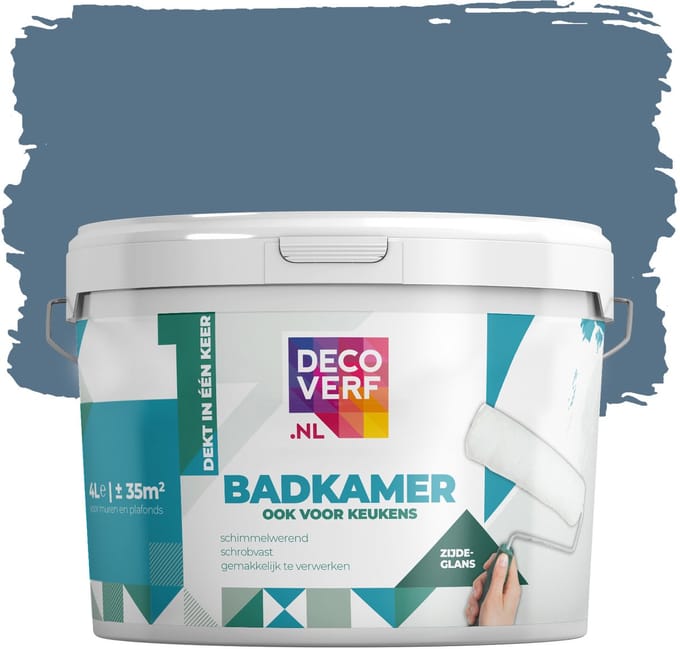 Decoverf badkamerverf Pruisisch blauw, 4L