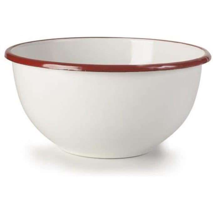 IBILI 908320 Kom, Porselein, Wit/Rood, 20 x 20 x 11 cm