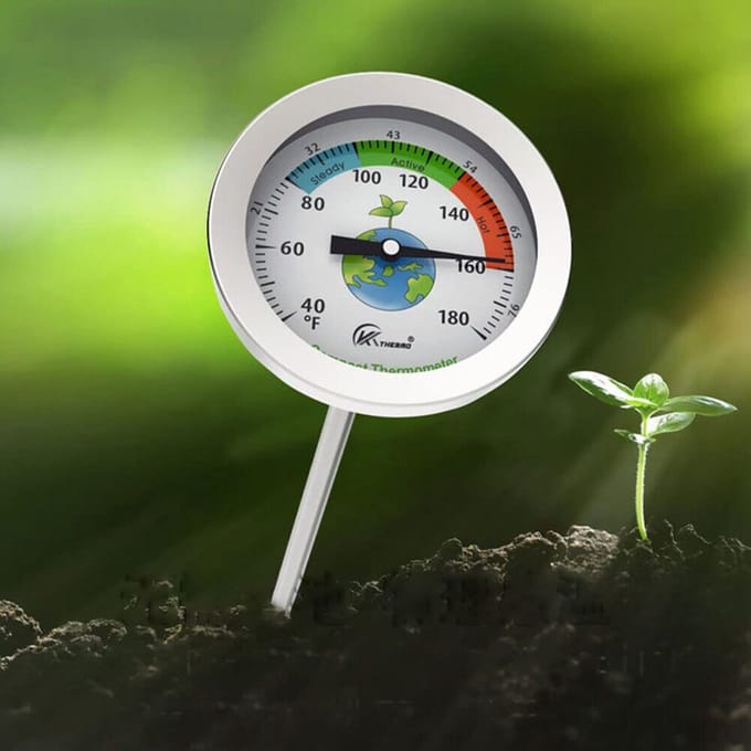 Bodem Tester Meter - Grond Temperatuurmeter - Compost Meten - Roestvrij Staal Sonde - 50cm Diepte