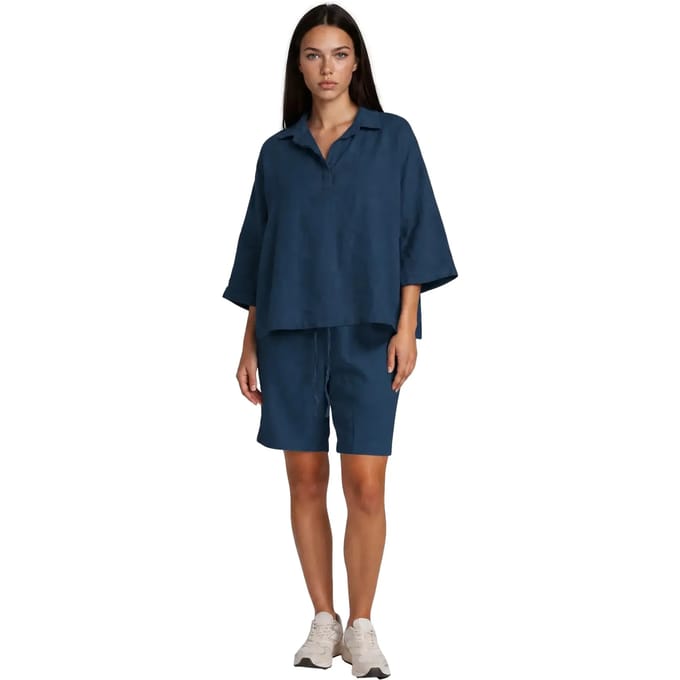 Bermuda voor dames Haris Cotton Essentials Knot Waist Slant Pocket