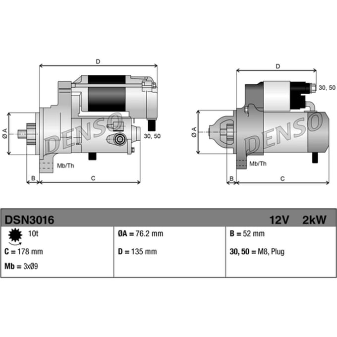 Starter DENSO DSN3016