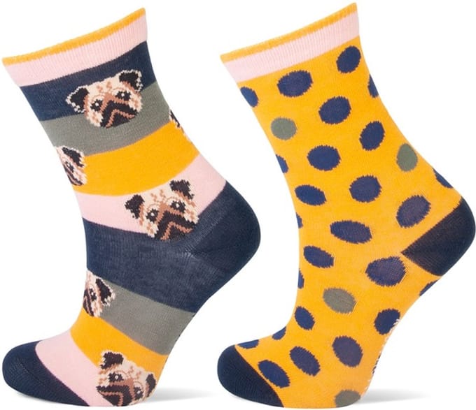 2 Paar meisjessokken - Dogs and Dots - Maat 19-22