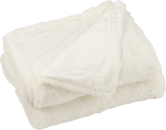 J-Line plaid Cutie - fleece deken – polyester – wit - 180 x 30 cm