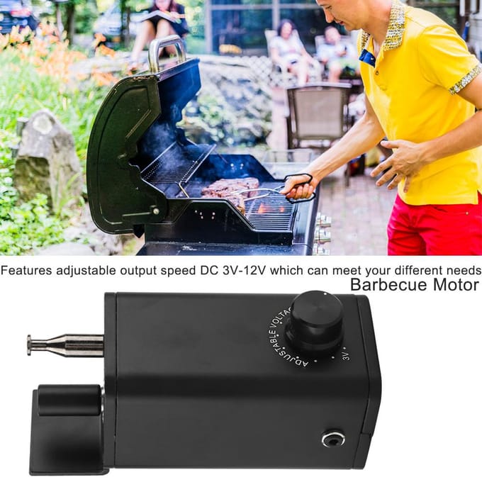 BBQ Roast Rotisserie Grill Motor Rotator DC 3-12v Output Adjustable Barbecue Tool US Plug 110V