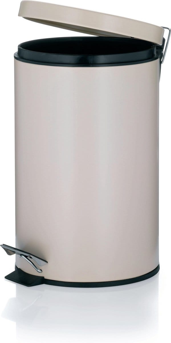 Kela Keuken Afvalemmer - Metaal - 12 l - Beige