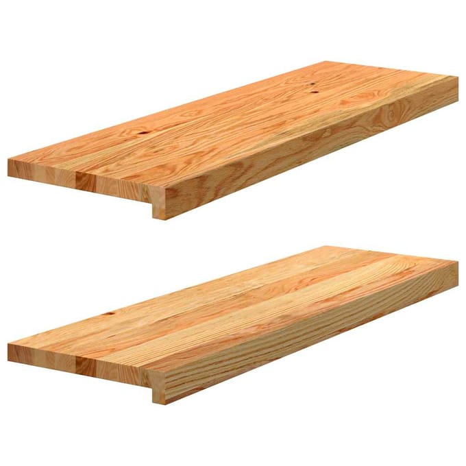 vidaXL - Traptreden - 2 - st - 80x25x2 - cm - massief - eikenhout - lichtbruin