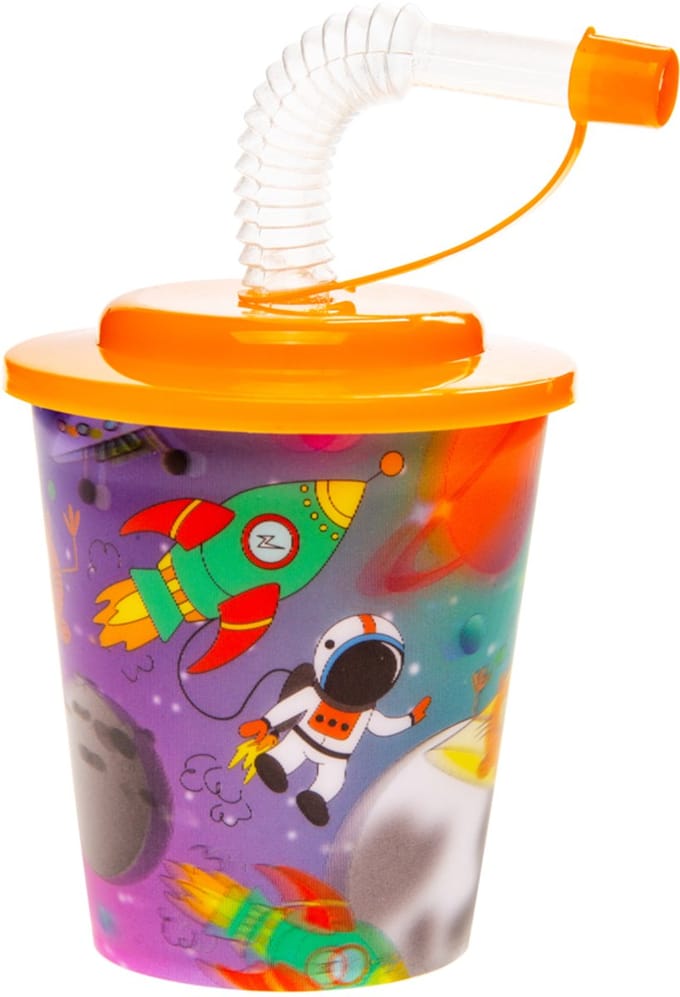 Duckiez 3D Beker Met Rietje En Deksel Ruimte - 12 stuks