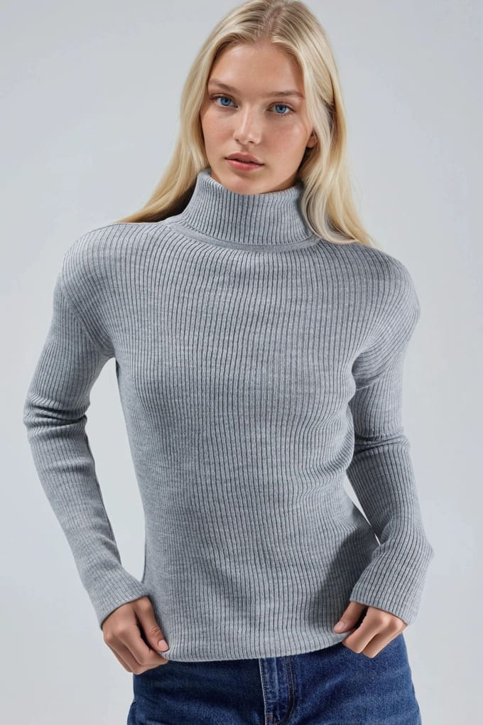 Aansluitende Textuur Turtleneck Trui