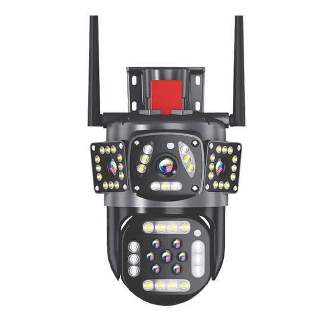 Buiten WiFi Camera Multi-Lens Drie Schermen AI Bewegingsdetectie IP Camera PTZ 360° Beeld Beveiliging Videobewaking 12MP 6K EU Plug