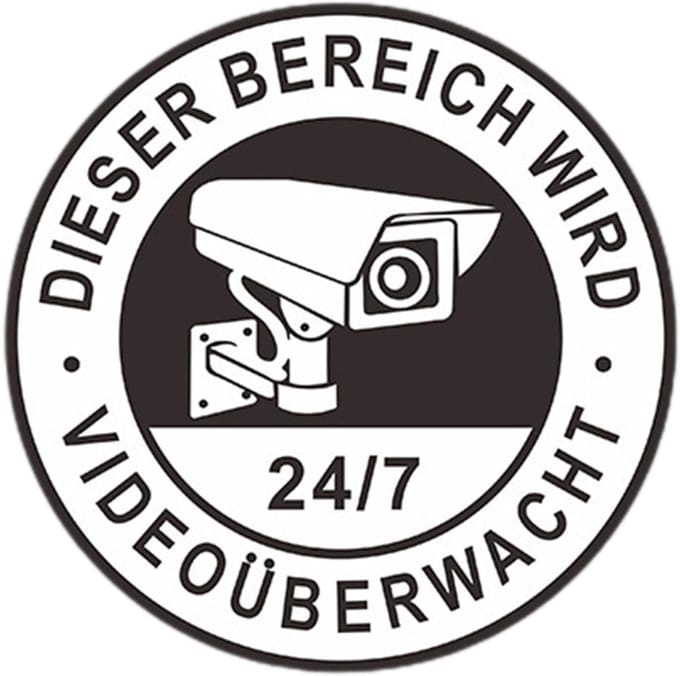 Waarschuwingsstickers - Camera Observatie - Eigendom Beveiligen - Weerbestendig PVC - 5 Stuks - Meerkleurig