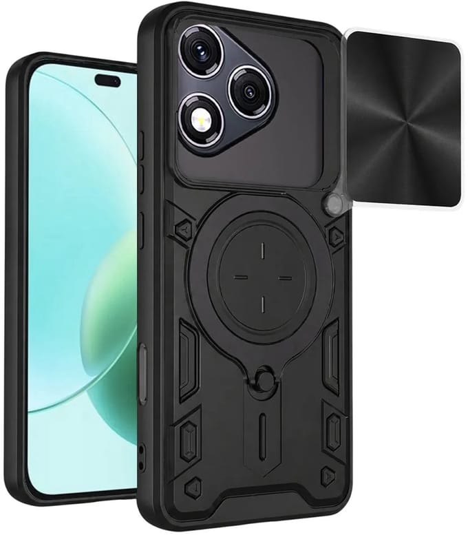 Hoesje geschikt voor HONOR 400 Lite - Techsuit CamGuard Pro Back Cover - Zwart