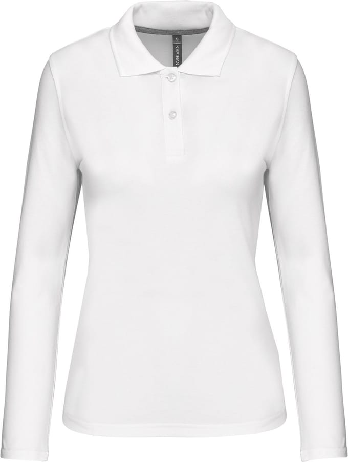 Kariban Damespolo lange mouwen K244 - White - L