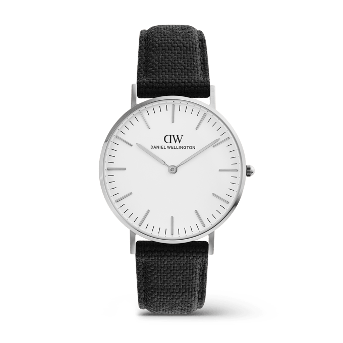 Daniel Wellington DW Watch Classic Black Canvas Silver 40mm