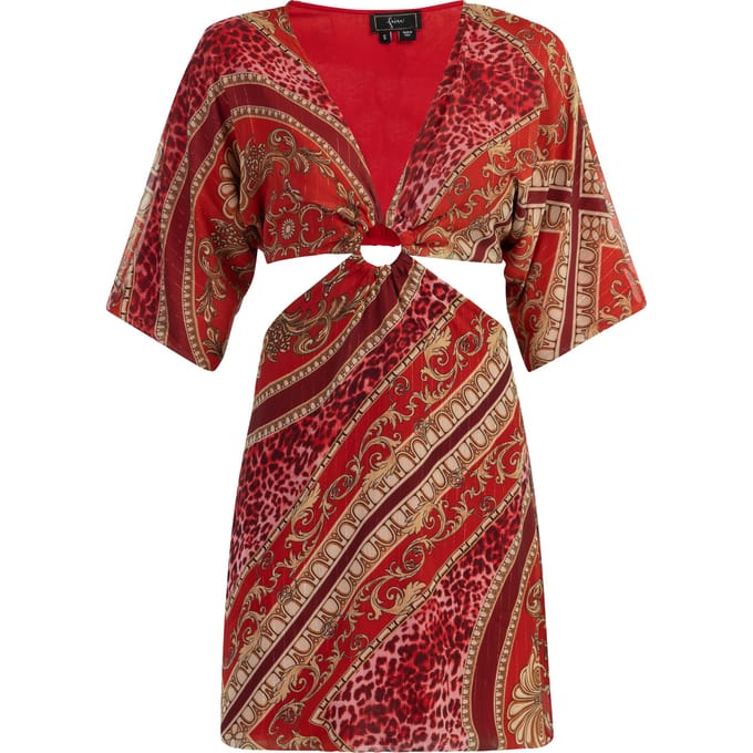 Faina Mini-jurk met uitsparingen Dames rood