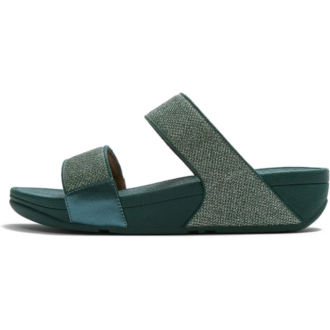 FitFlop Lulu Shimmerglitz Slides Dames Slippers - Deep Ocean