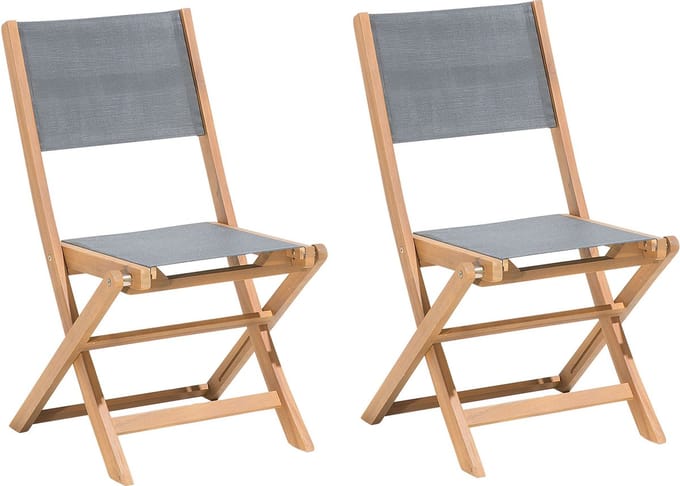 CESANA - Tuinstoel set van 2 - Grijs - Acaciahout