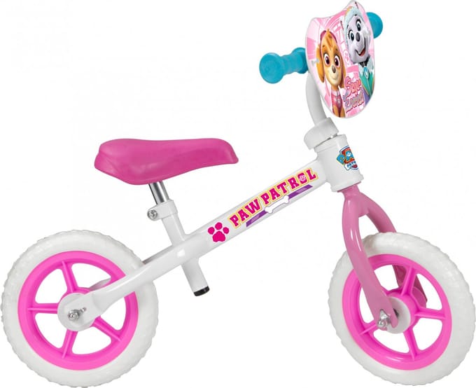 Vélo d'équilibre Pat' Patrouille 10 Pouces Pour Filles de 2 Ans, Et blanc