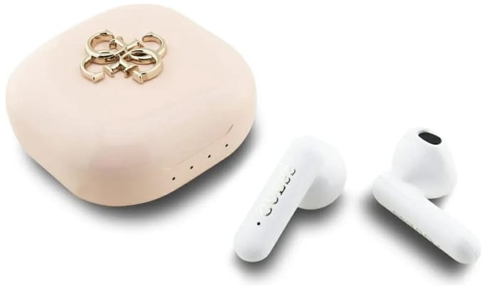 Guess Bluetooth oortjes- TWS - 4G Metal Logo - Roze