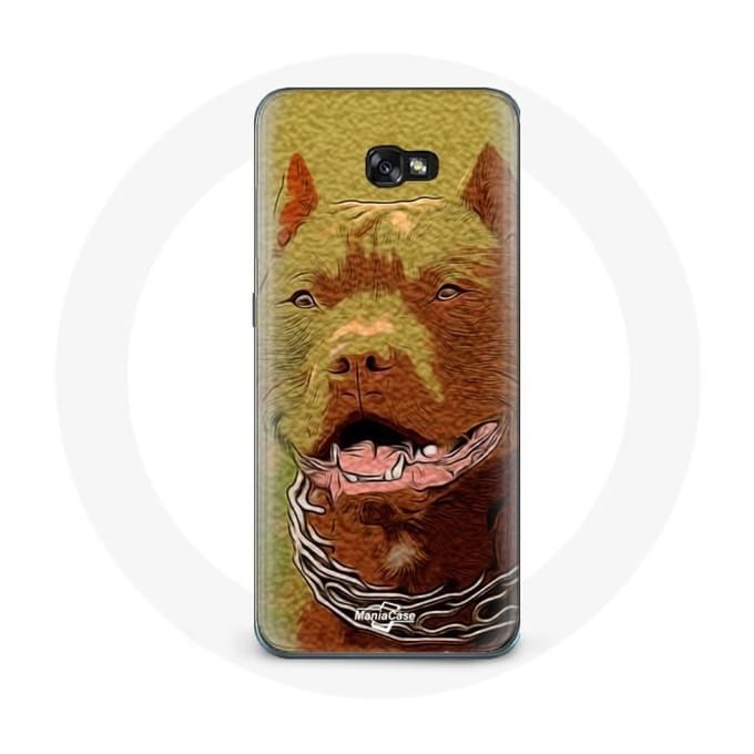 Coque - Samsung - Galaxy A8 2016 - Souple - Noir - American Pit Bull Terrier