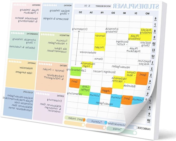 Studie Essentials: Kleurige A4 Leerplanner voor Effectieve Planning en Organisatie