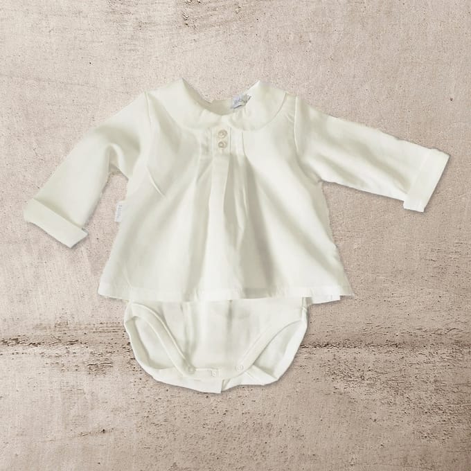 Babidu Romper/Body | Beige/Créme | Blouse | Unisex | 1195 | 1 Maand | Maat 56