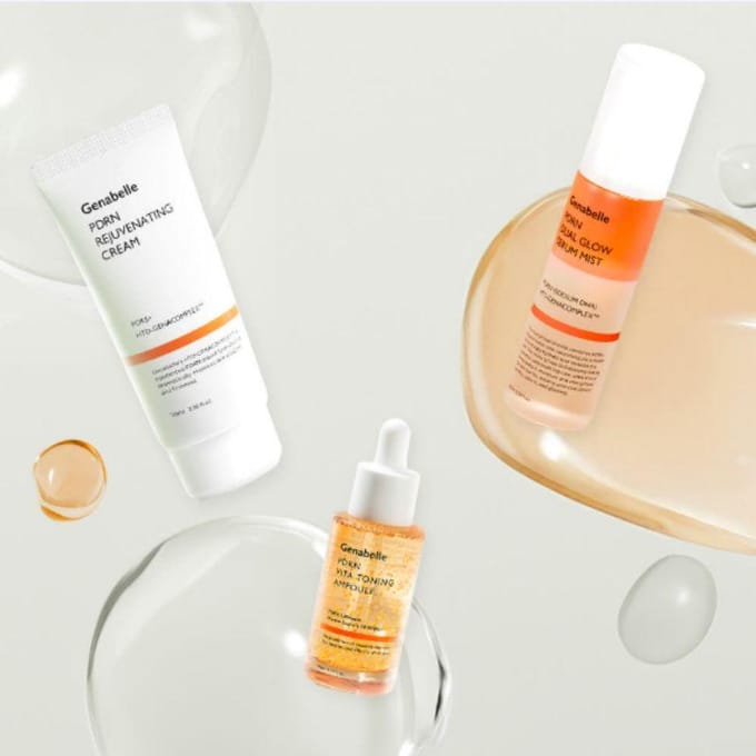 Ensemble de soins Genabel PDRN Radiance & Raffermissant 3 Pièces orange