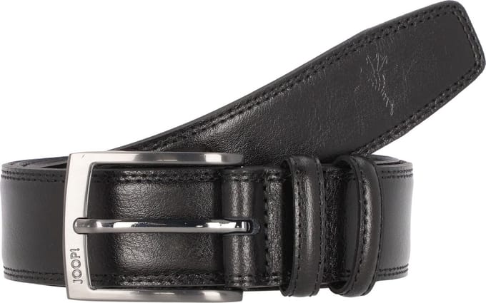 JOOP! Leren Riem Double Quilted Coll. Belt 3,5 CM W100 Black Zwart
