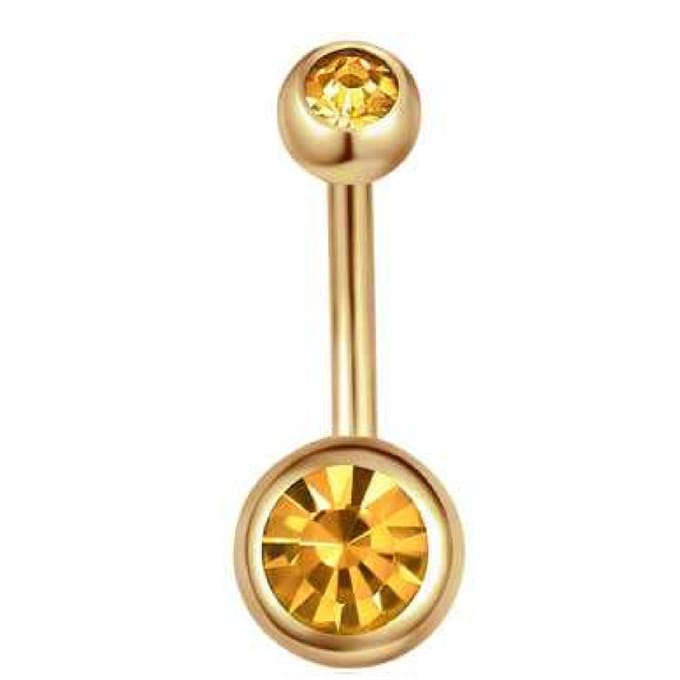 Navel Piercing - Goud Met Steentjes