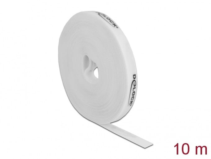 Delock Hook-and-loop tape on roll L 10 m x W 15 mm white