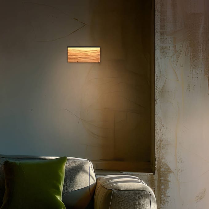 Trio Lighting LED wandlamp Kalea, breedte 30 cm, houtkleurig, hout