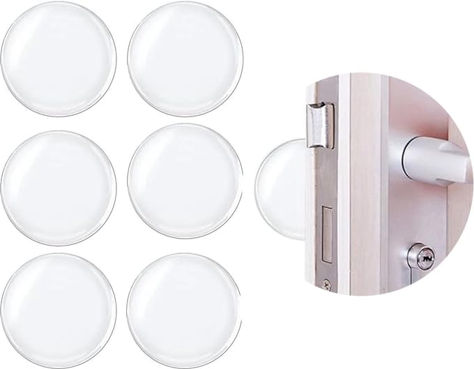 Solidchoice - Set van 6 Transparante Deurstoppers met Zelfklevende Pads