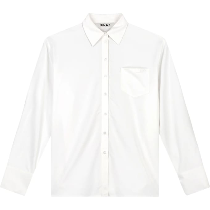 Olaf Drapey Asymmetric Shirt Blouses Wit W240306