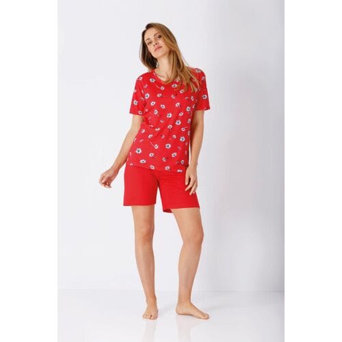 Rode dames shortama Hajo Madelief - Rood - Maat - 48/50