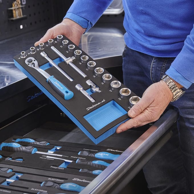 Datona® Dopsleutelset 3/8 opname 20-delig in Pro softmodule - 8 tot 24 mm