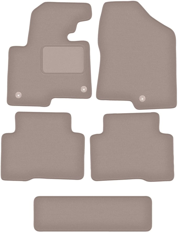 Beige velours matten voor: Hyundai SantaFe III 7-zits (2012-)