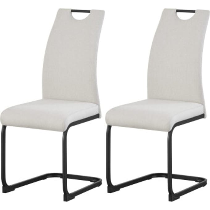 Hanna stoel set van 2 in crème - Moderne design fauteuil - 43cm