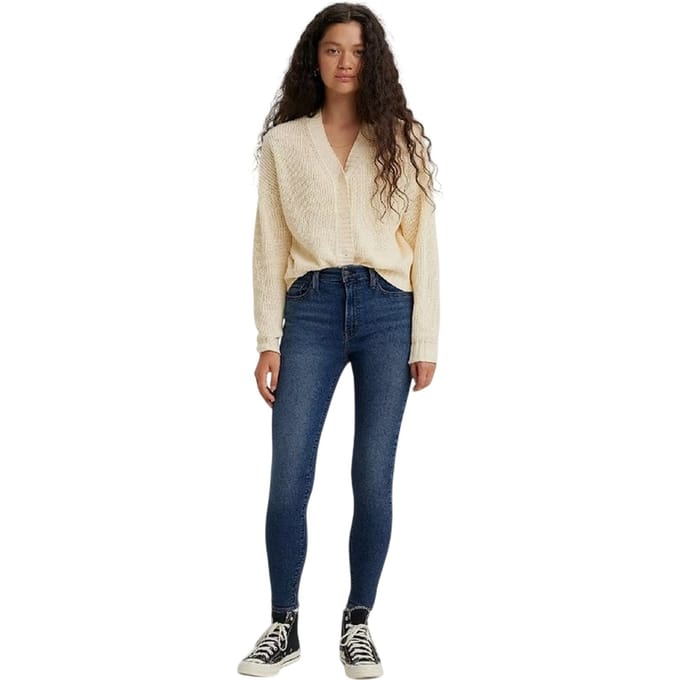 Levis Dames/Dames High Rise Skinny Jeans (Chelsea Carbon)