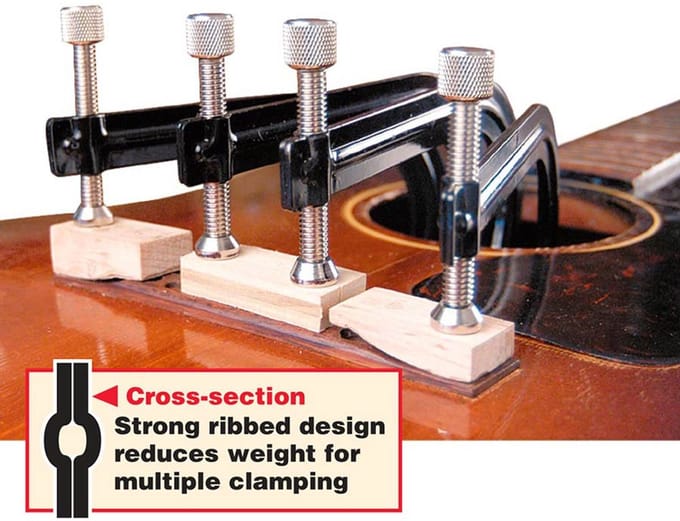 StewMac SM2011 sound hole clamp with leveler 17,5 cm