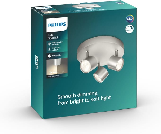 Philips Star opbouwspot - 3-lichts - aluminium