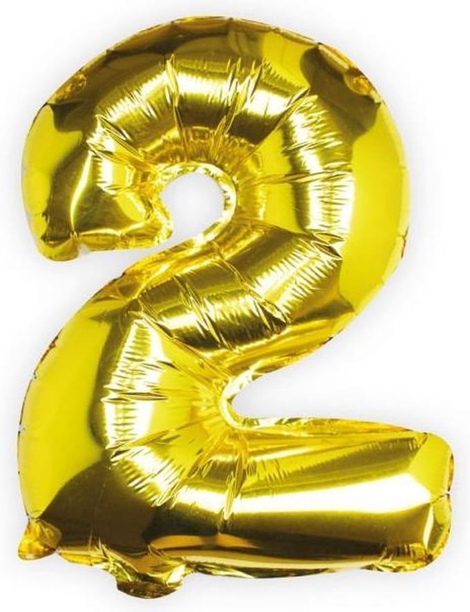 Ginger Ray Pick & Mix - Folieballon cijfer 2 - goud