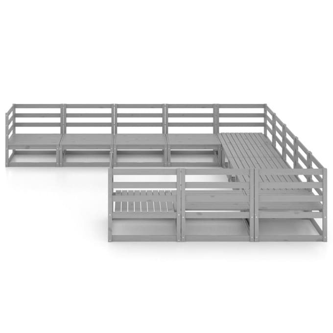 vidaXL - 11-delige - Loungeset - massief - grenenhout