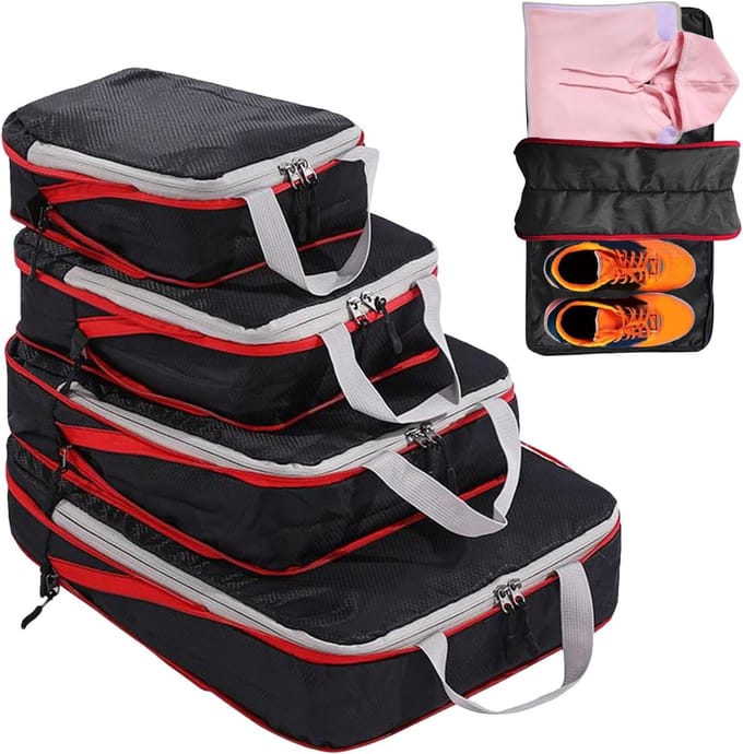 Compressie Pakkubussen - Reis Organizer Tassen - Efficiënt Inpakken - Waterdicht Nylon - Diverse Maten - Multicolor