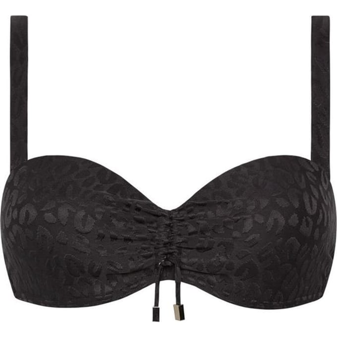 Beachlife - Maat 36D - Textured Leo voorgevormde bikinitop met beugel Dames