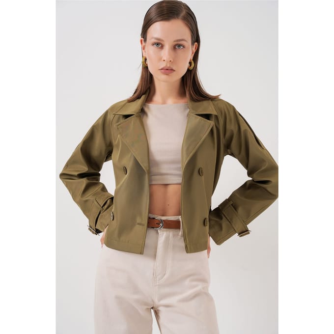 Korte Bouwde Trenchcoat