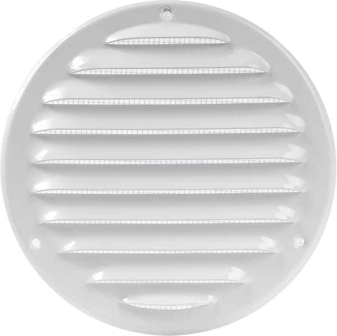 Wit Ventilatierooster Ø 12,5 cm met Geïntegreerd Vlieengaas voor HVAC-systemen